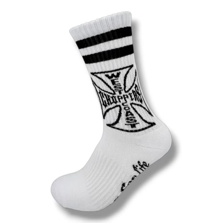 WCC CHOPPERS FOR LIFE - CREW SOCKS - WHITE/BLACK