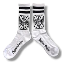 WCC CHOPPERS FOR LIFE - CREW SOCKS - WHITE/BLACK