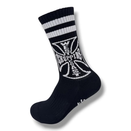 WCC CHOPPERS FOR LIFE - CREW SOCKS - BLACK/WHITE