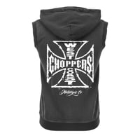 WCC WORN CROSS SLEEVELESS HOODY - VINTAGE BLACK