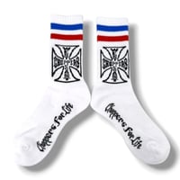 WCC CHOPPERS FOR LIFE - CREW SOCKS - RED/WHITE/BLUE