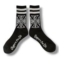 WCC CHOPPERS FOR LIFE - CREW SOCKS - BLACK/WHITE