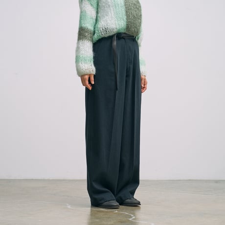 blurhms (ブラームス) / Denim-Leather Belted Trousers