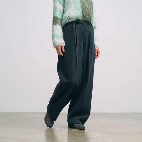 blurhms (ブラームス) / Denim-Leather Belted Trousers