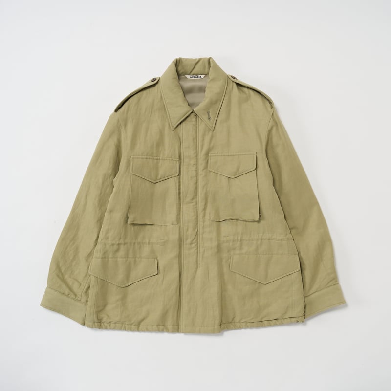 AURALEE ベージュ ミリタリージャケット サイズ4 AURALEE (オーラリー) / Brushed Silk Linen Satin Padd