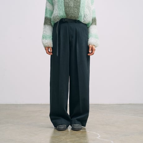 blurhms (ブラームス) / Denim-Leather Belted Trousers