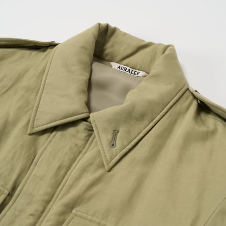 AURALEE (オーラリー) / Brushed Silk Linen Satin Padded Military Blouson