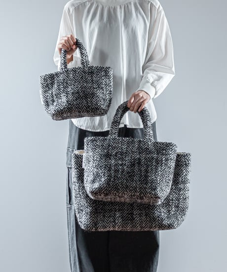 ATPOVA｜【 26WI39 】 縮絨ウールヘリンボーン トートBAG (L)
