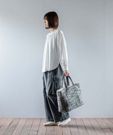 ATPOVA｜【 26WI39 】 縮絨ウールヘリンボーン トートBAG (L)