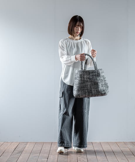 ATPOVA｜【 26WI39 】 縮絨ウールヘリンボーン トートBAG (L)