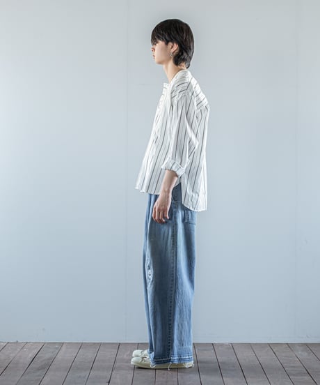 ATPOVA｜【 26WI49 】 12OZデニム 2タックPT (ダメージ加工)