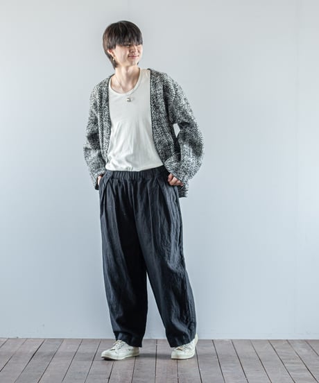ATPOVA｜【 26WI33 】 縮絨ウールヘリンボーン ノーカラーJKT