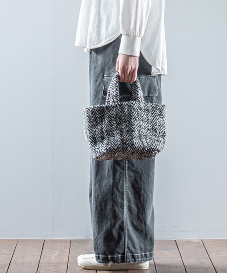 ATPOVA｜【 26WI37 】 縮絨ウールヘリンボーン トートBAG (S)