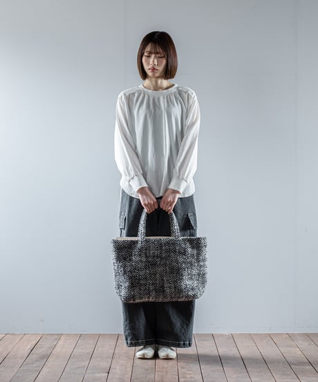 ATPOVA｜【 26WI39 】 縮絨ウールヘリンボーン トートBAG (L)