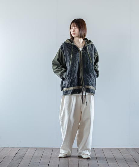 ARTE POVERA｜【 26WI68 】 チェコキルトパンツ(黒染) RE-フードJKT