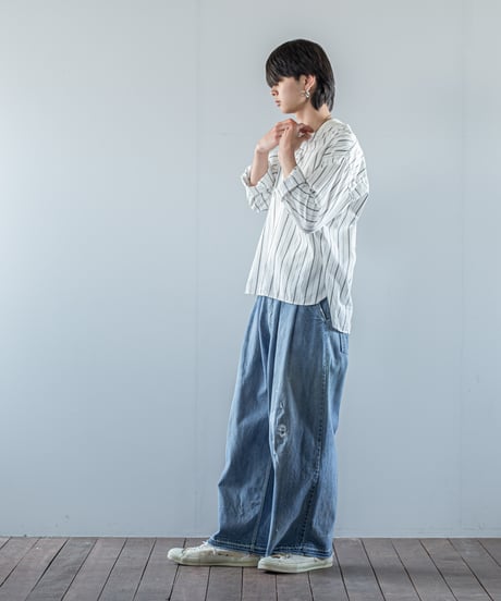 ATPOVA｜【 26WI49 】 12OZデニム 2タックPT (ダメージ加工)
