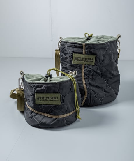 ARTE POVERA｜【 26WI65 】 チェコキルトパンツ(黒染) RE-巾着ショルダーBAG (S)