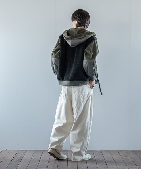 ARTE POVERA｜【 26WI68 】 チェコキルトパンツ(黒染) RE-フードJKT