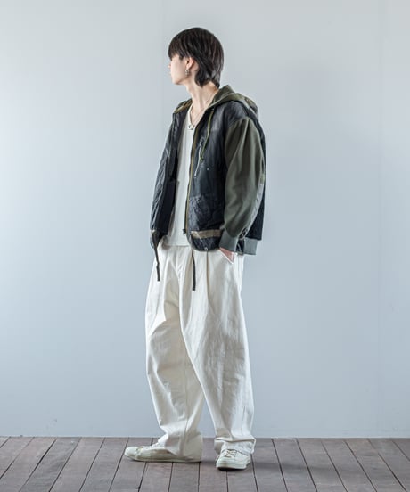 ARTE POVERA｜【 26WI68 】 チェコキルトパンツ(黒染) RE-フードJKT