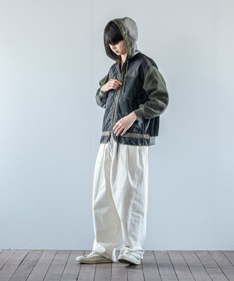 ARTE POVERA｜【 26WI68 】 チェコキルトパンツ(黒染) RE-フードJKT