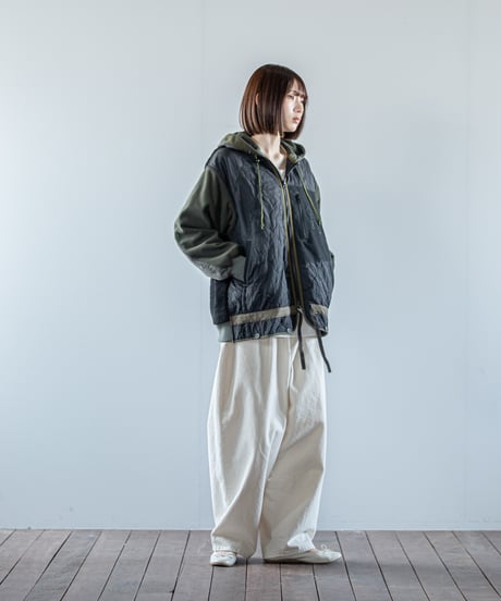 ARTE POVERA｜【 26WI68 】 チェコキルトパンツ(黒染) RE-フードJKT