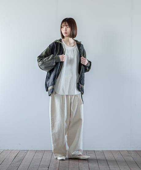 ARTE POVERA｜【 26WI68 】 チェコキルトパンツ(黒染) RE-フードJKT