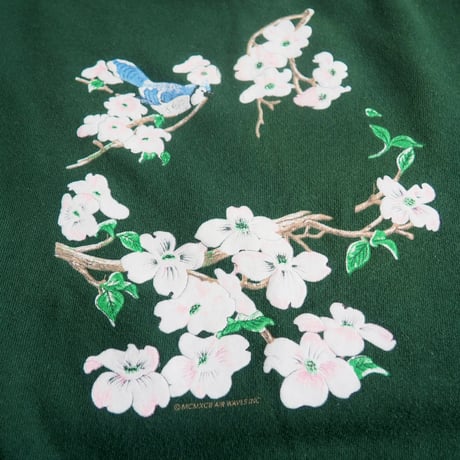 90s floral bird print sweatshirt