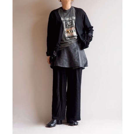 "PLEASE" leather wrap skirt