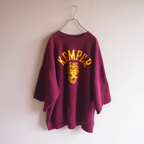 80s "DISCUS Athletic" damage cut off print sweatshirt