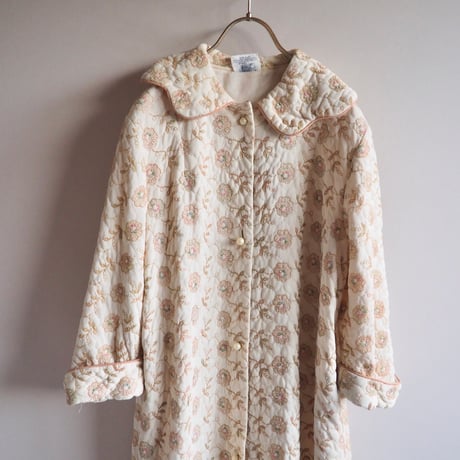 50〜60s "Lyn Delle" floral embroidered quilt coat