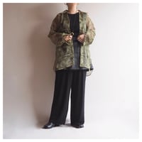 "Introupe" abstract sheer blouse