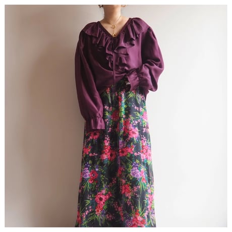 "NEW YORK studio" oversized ruffle silk blouse