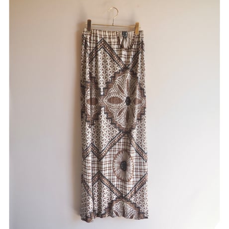 70s〜 "Adelaar" floral metallic maxi skirt