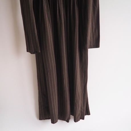 80〜90s "Karin stevens" shirring L/S maxi dress