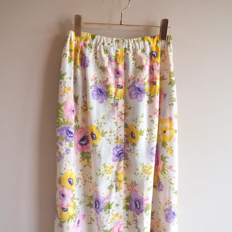 70〜80s floral easy maxi skirt