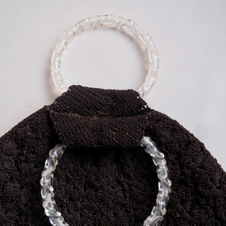 40〜50s lucite crochet woven mini bag  (BK)