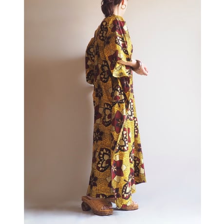 vintage african batik kaftan dress