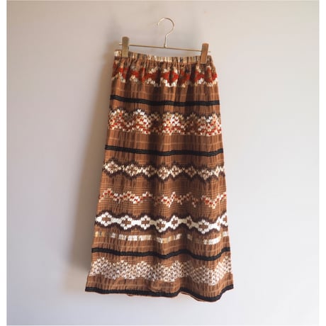 70s "Gregg Draddy" embroidered woven maxi skirt