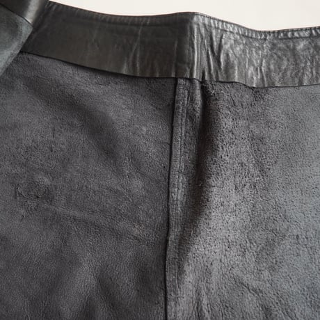 "PLEASE" leather wrap skirt