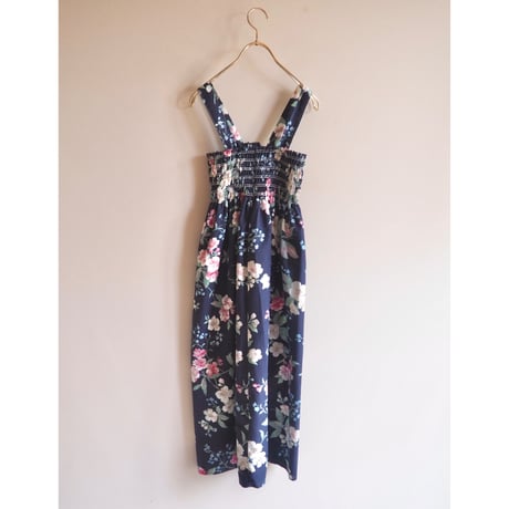 70〜80s floral strap midi dress