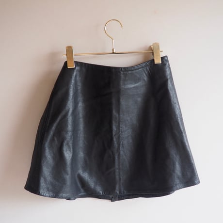 "PLEASE" leather wrap skirt