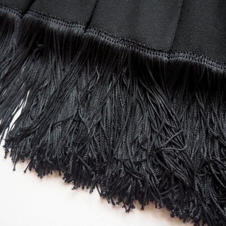 vintage fringe pleated mini skirt