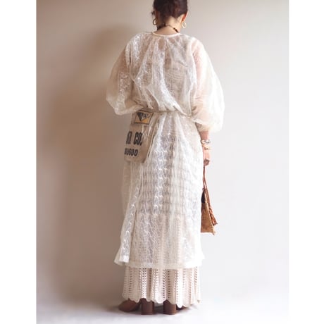 vintage abstract sheer design dress