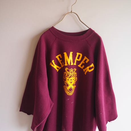 80s "DISCUS Athletic" damage cut off print sweatshirt