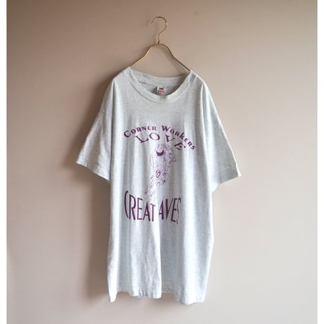 90s "Fruit Of The Loom" print tee (LGY×PU)