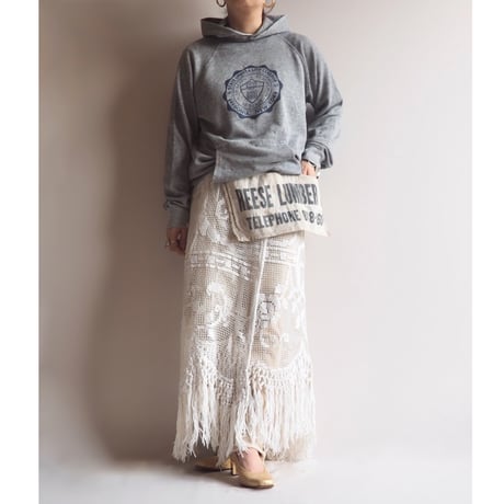70〜80s "ARTEX" college print sweatshirt parka
