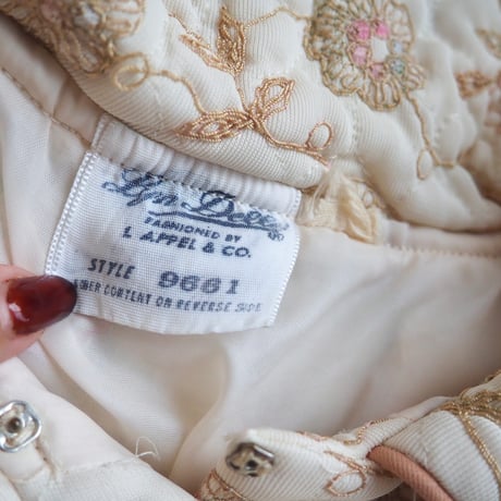 50〜60s "Lyn Delle" floral embroidered quilt coat