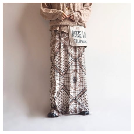70s〜 "Adelaar" floral metallic maxi skirt