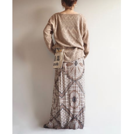 vintage oversized zig zag design sweater