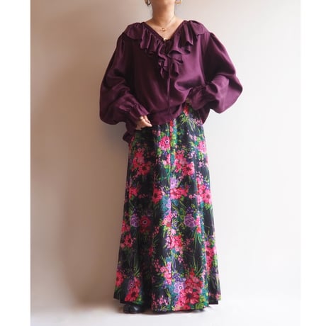 "NEW YORK studio" oversized ruffle silk blouse
